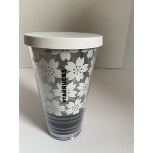 Collectible Starbucks Cup 16oz White Daisies‎ w Black No Straw